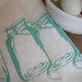 Two Organic Linen Tea Towels -Mason Jars- Set of Seconds- Dish Towels-Sale