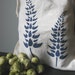 Organic Linen Drawstring Produce Bag- Hand Screen Printed with Lupine Design