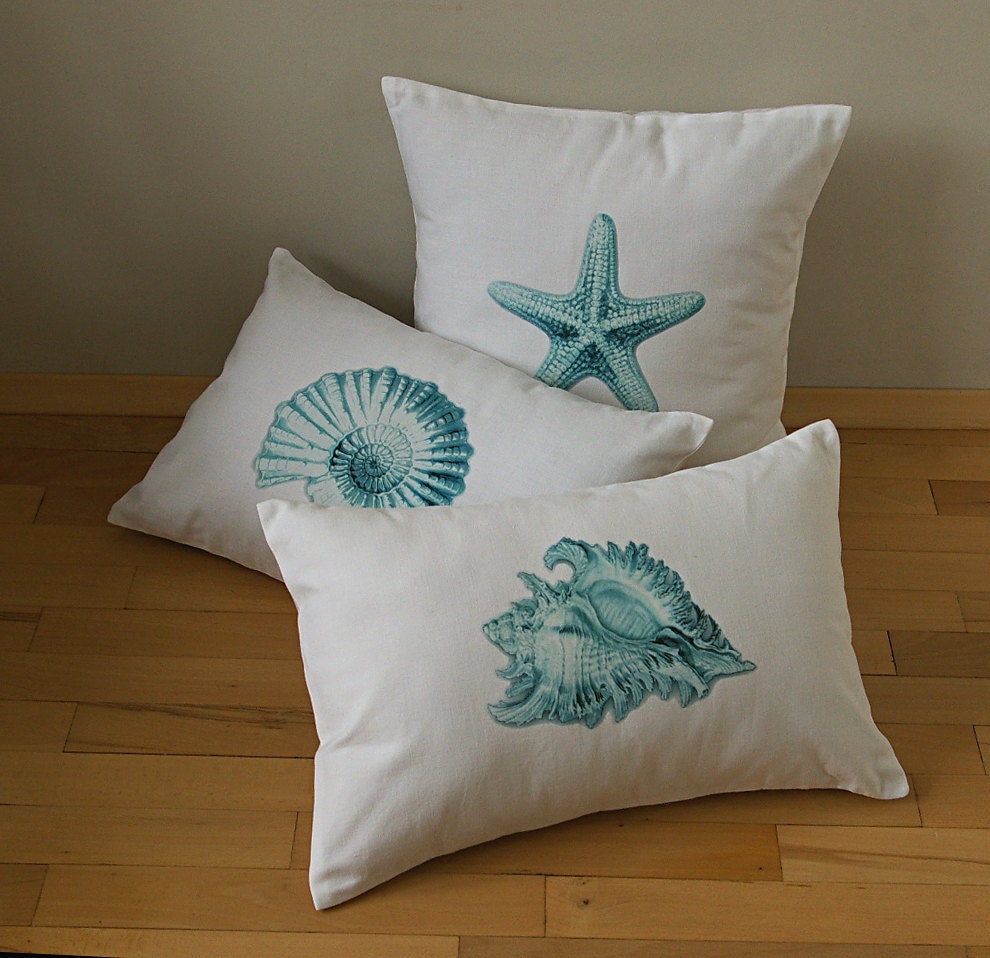 Seashell Cotton Pillow Cover 12x18 PRINT DESIGN 02
