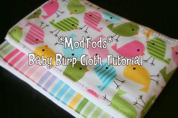 TUTORIAL Baby Burp Cloth PDF Pattern Tutorial Quality Boutique Style Fabric or Ribbon Burp Cloths. Instant Download.