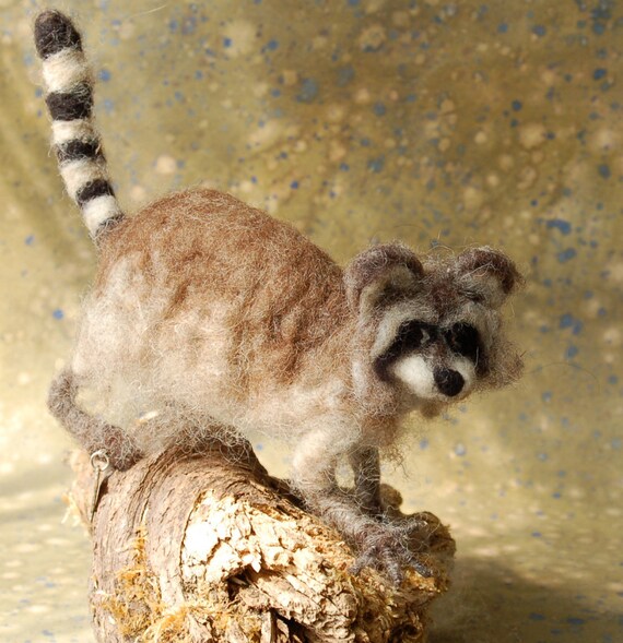 Needle Felted Raccoon