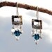 Hammered Sterling Silver earrings with Sapphire Swarovski drops