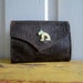 1920s Leather Clutch Wallet, 1920s Clutch with Celluloid Dog