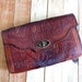 1950s Tooled Leather Clutch Purse, 50s Leather Clutch