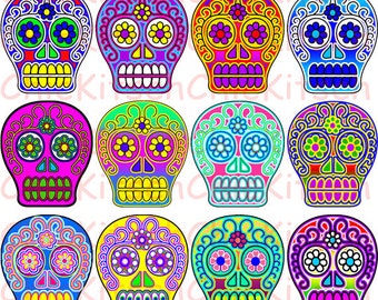 Popular items for sugar skull clipart on Etsy