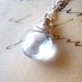 Briolette Necklace, Sterling Silver Wire Wrapped, Blue Mystic Quartz, Gemstone Pendant, Sparkly Valentine Jewelry