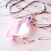 Pink Diamond Necklace, Crystal Wire Wrapped, Marquise Shape, Spectrum, Only One