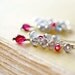 Garnet and Labradorite Earrings, Sterling Silver and Gemstones Chandelier Earrings, Flash Gray and Deep Red Wine Stones