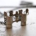 Binoculars Necklace, Antiqued Binocular Charm on 28 Inch Chain, Dark Silver