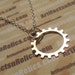 Sterling Gear Necklace Steampunk 19mm Sterling Silver industrial Clock gear clockwork choker Necklace