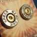 380 SPEER.. Featherweight Bullet Shell Sterling Silver Post Earrings Super Thin... Two Tone Gold & Silver