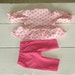 Pink Flowered Dress and Leggings - 12 inch doll clothes