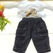 Navy Corduroy Cargo Pants and Blue Tshirt - 14 - 15 inch boy doll clothes