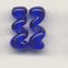 Tom's lampwork cobalt blue twist cylinder drops-spacers 15mm 0534AA