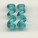 Tom's lampwork teal twist cylinder drops-spacers 15mm, 0535AA