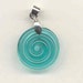 Tom's lampwork teal disc pendant 0572