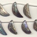 Abalone shell half moon drops 16 inch strand, 0876
