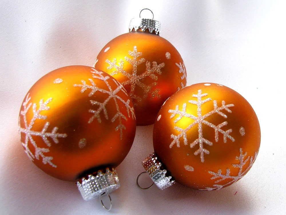 burnt orange christmas snowflake ornaments set of 3 burnt orange christmas snowflake ornaments set of 3