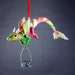 Pink and green sneaky dragon - polymer clay