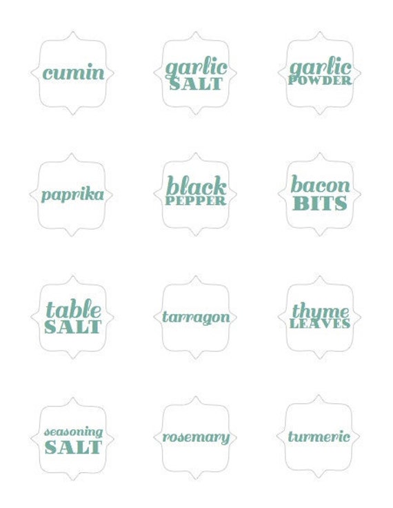 printable kitchen spice labels 24 labels for your spice