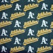 MLB OAKLAND ATHLETICS Cotton Fabric -TWO yard NEW AND RARE