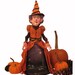 Witch Paper Mache Art Doll Halloween Paper Sculpture Decoration Ornament Figurine 'The Queen Of Halloween'