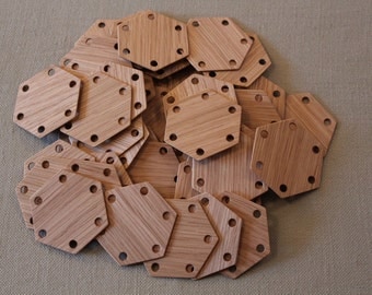 Tablet weaving cards 30 Hexagonal Oak 6-sided. Ancient medieval viking art weaving loom craft work SCA