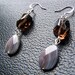 Stone Drop Earrings - Smoky Quartz Nuggets and Botswana Agate Teardrops in Silver - Clearance