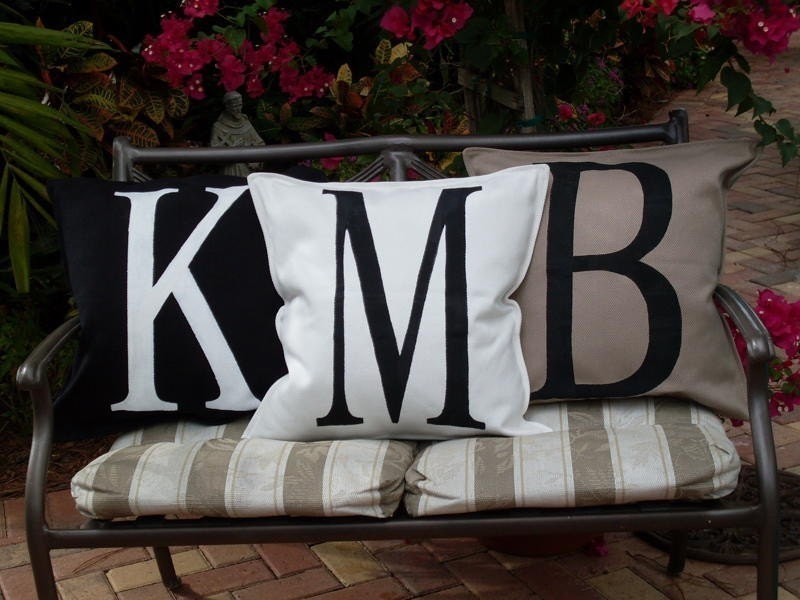 Initialled pillow slip by TheLetteredHome on Etsy