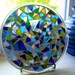 Stained Glass Mosaic Suncatcher, Mosaic Trivet, Ocean, Blue, Green, Healing, Water, Soothing, Birthday, Housewarming - 6 inches