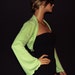Lime-green Shrug cardigan /bell sleeves/wrap top SS-GN
