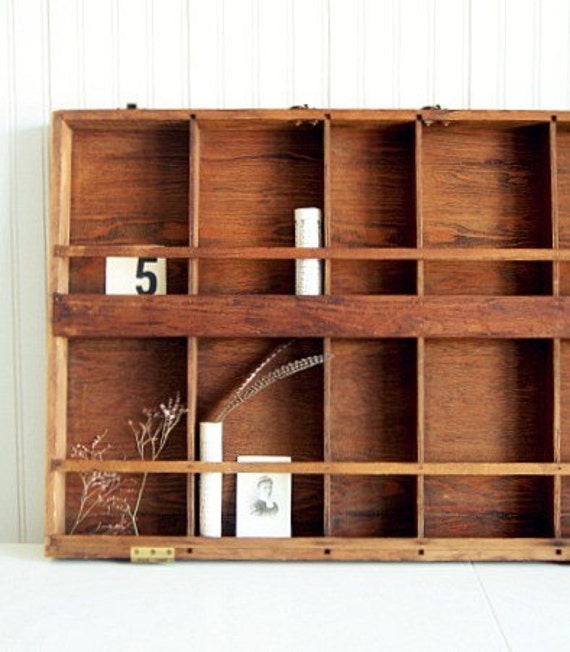 Vintage Industrial Wooden Display Case by southrosewindow on Etsy