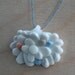 Hand Formed Porcelain Pendant on Gray Waxed Linen