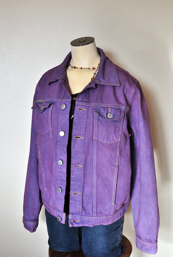 Denim JACKET Violet Purple Hand Dyed Upcycled by DavidsonStudio