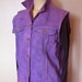 Purple Medium Denim Vest - Violet Purple Hand Dyed Upcycled PS Gitano Denim Trucker Vest - Adult Womens Medium (40" chest)