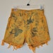 VINTAGE SHORTS - Hand Dyed Orange Urban Style Denim High Waisted Jean Shorts Distressed Vintage Cut-off Shorts - Size (24)