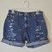 VINTAGE LEVI'S SHORTS - Urban Style Denim Distressed High Waist Vintage Shorts - Size 8 (30)