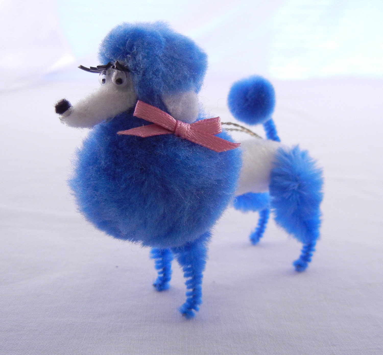 retro poodle christmas ornament in blue and white 50s 60s retro poodle christmas ornament in blue and white 50s 60s