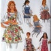 Ladies Aprons Sz S, M, & L Simplicity 4987 uncut sewing pattern