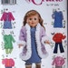 18 inch Doll Clothes, Coat, Boots, Pants, & More Simplicity 4786 uncut pattern