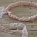 Lace Baby Headband Crocheted in Pink. 12 to 18 months