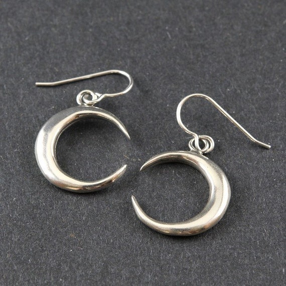 Crescent Moon Sterling Silver Earrings