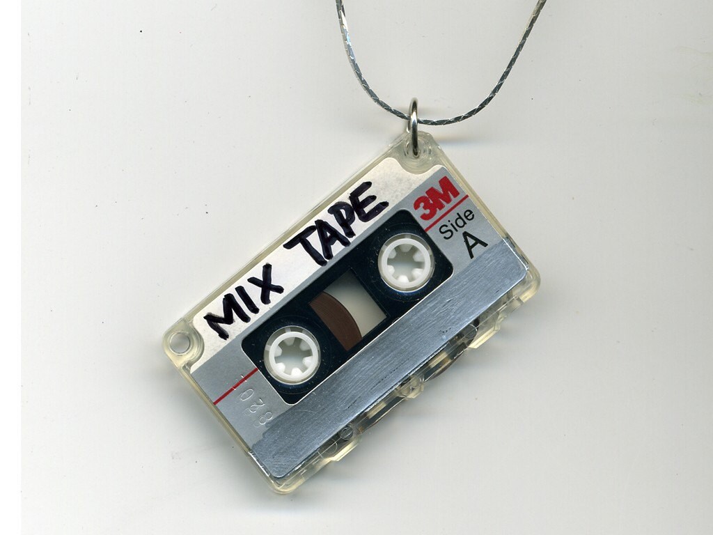 Mix Tape Cassette Necklace Free Shipping