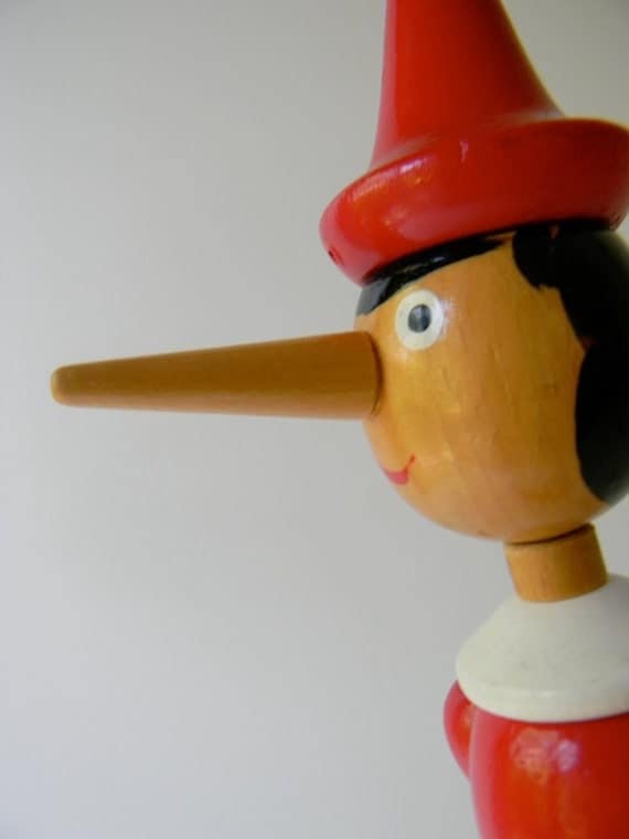 Vintage Wood Pinocchio 16 inch high by CIVILIZEDMODERN on Etsy