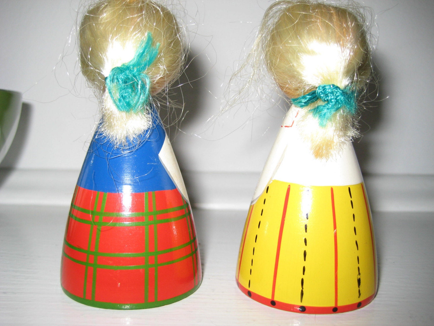 Pair of Scandinavian Style Salvo Wooden Dolls USSR Russia