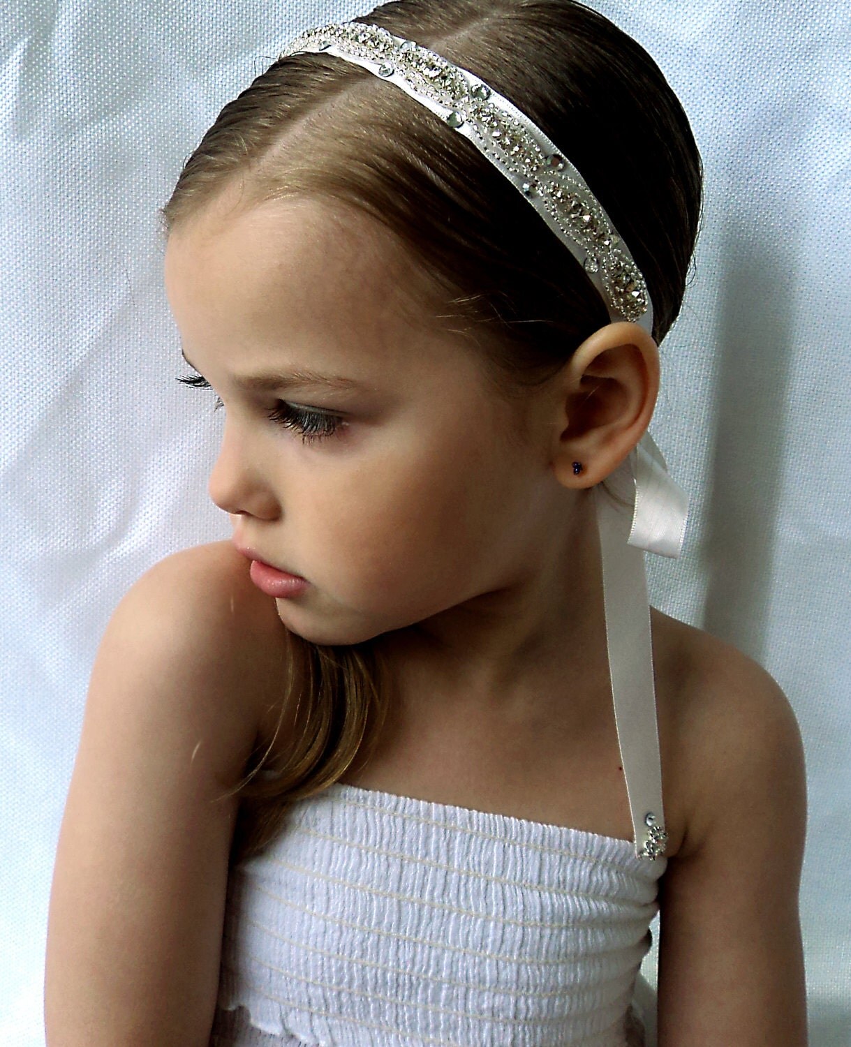 Flower Girl Wedding Headband Girl Toddler Teen by Tatishotties