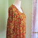 Vintage 1980's Colors of Autumn Blouse/Flowered Empire Hippie Blouse/Bell Sleeves/Size Medium to Large