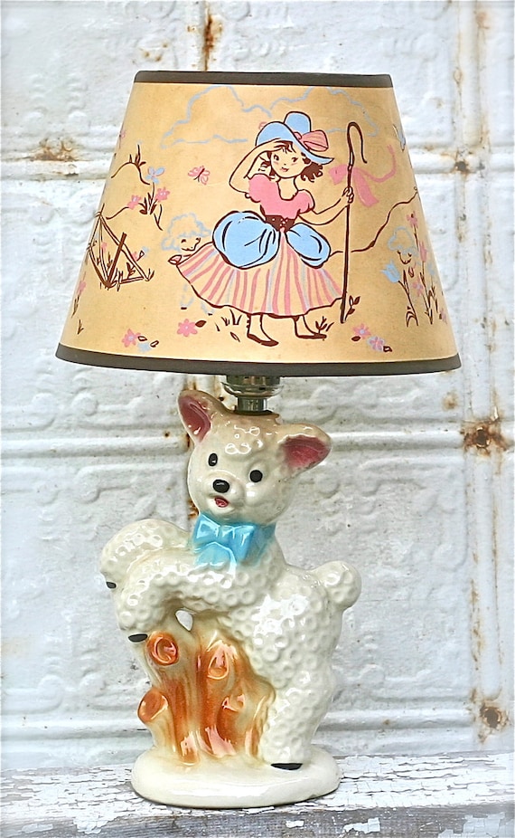 Vintage Nursery Lamp Mary had A Little Lamb Shawnee