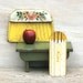 Circa 1950s Wooden Knife Holder Shabby Farmhouse Yellow White