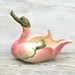 Circa 1950s Hull Swan Planter Bowl Pink Green